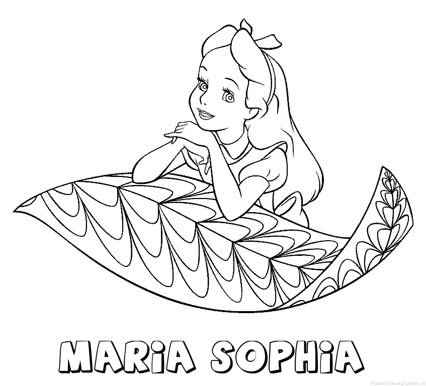 Maria sophia alice in wonderland kleurplaat
